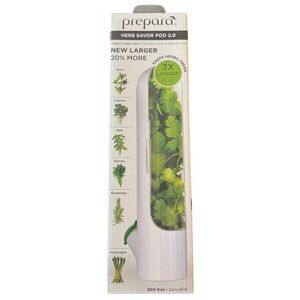 Prepara Herb Savor Pod 2.0 Fresh Herb Keeper Storage Container White BPA Free